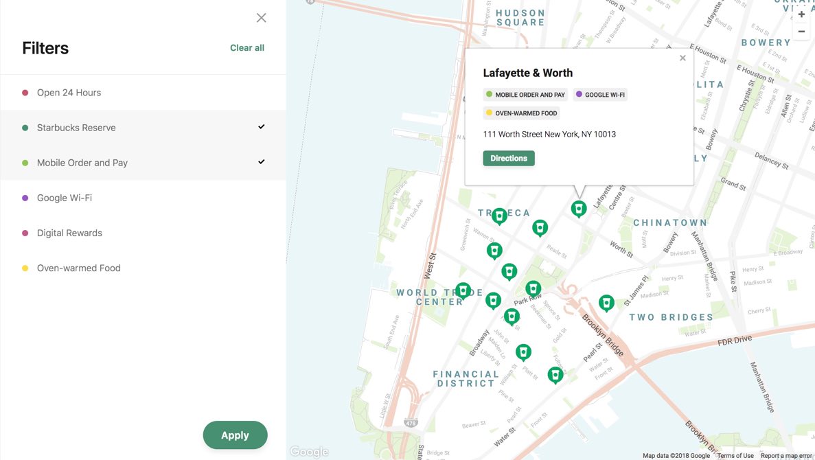 Starbucks Near Me Map Store Locator Demo For Websites - Storerocket